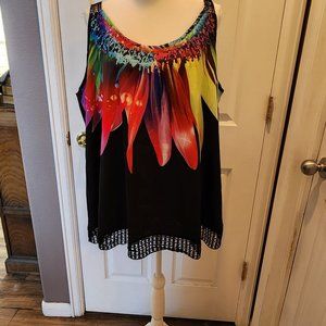 Colorful Sunflower Print Tank Top